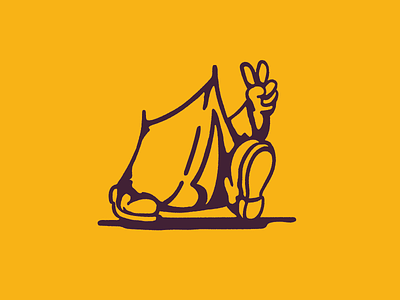 Campin' On illustration mustard