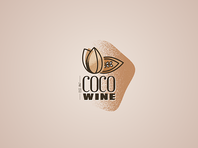 COCO WINE brown chocolate coco coco beans coffee concept illustration logo product rustic wine winery