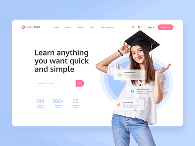 Learning website - concept design colors design desktop e learning education header hero banner home page landing page learning ui user interface web web design