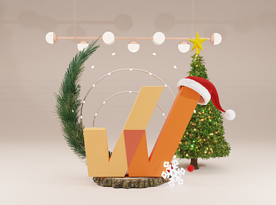 Happy Holidays from Whatfix 3d blender illustration