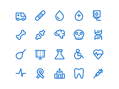 Medical Icons app design icon illustration illustrator logo medical care minimal ui ux