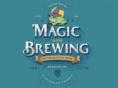 Magic is for Brewing brand branding design illustration lettering vector