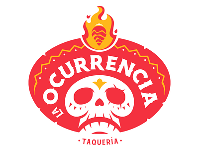 LA OCURRENCIA brand branding graphic design illustration lettering logo tacos vector
