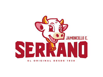 Jamoncillos SERRANO brand candy lettering logo