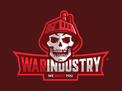 WAR INDUSTRY branding design illustration industry lettering logo skate skull vector war