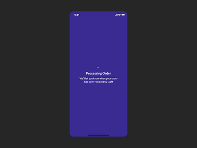 Swifty - Order confirmed animation app design ui