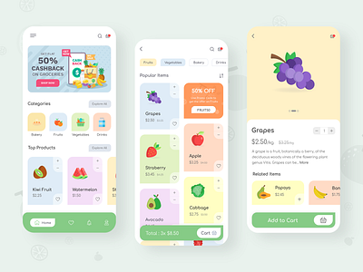 Grocery Delivery Application app app concept app design app designer app development creation design dribbble ecommerce ecommerce app ecommerce shop groceries grocery app grocery online grocery store ui ui designer