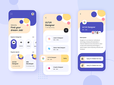 Job Portal Application Design app app concept app design app designer app development application design application development application ui blue and white design dribbble job application job board job portal mobile app design photoshop ui uidesign ux ux design