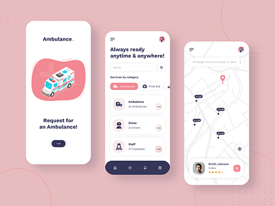 Ambulance App Design ambulance ambulance app app app concept app design app designer app development design first aid kit medicine mobile app design ui ux