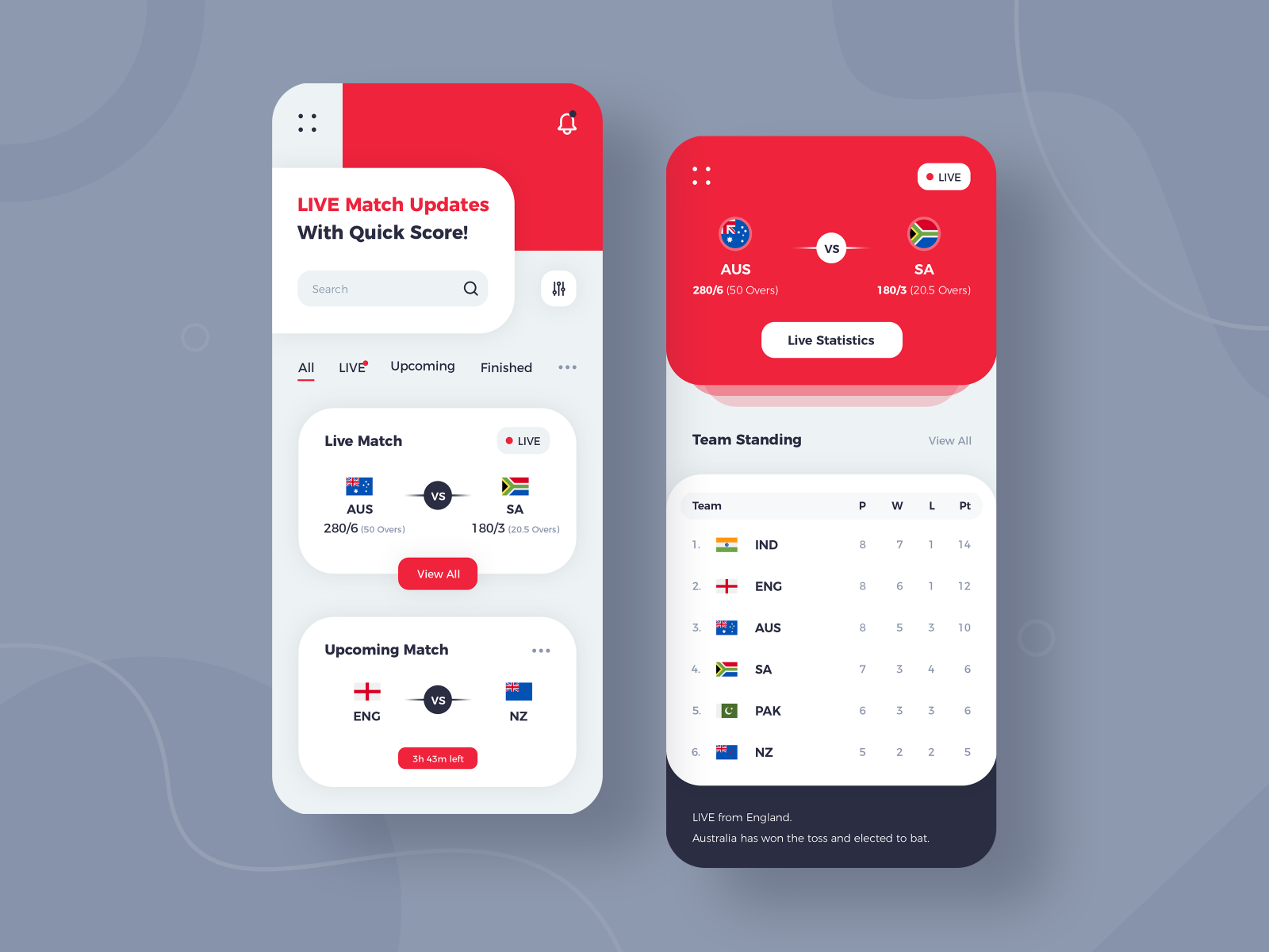 Live Sport App Design by CMARIX on Dribbble