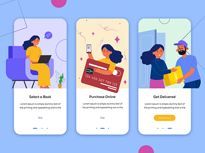 Book Store App - Onboarding Illustration app concept app design app designer app development book app book reading books buy online design illustration art illustrator onboarding screens onboarding ui ui