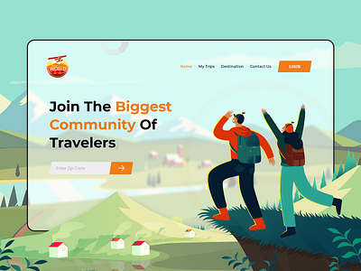 Travel Website Landing Page design illustration art landing page landing page design travel travel agency travel webpage travel website travellers travelling ui user experience ux web design web designer webdesign website design