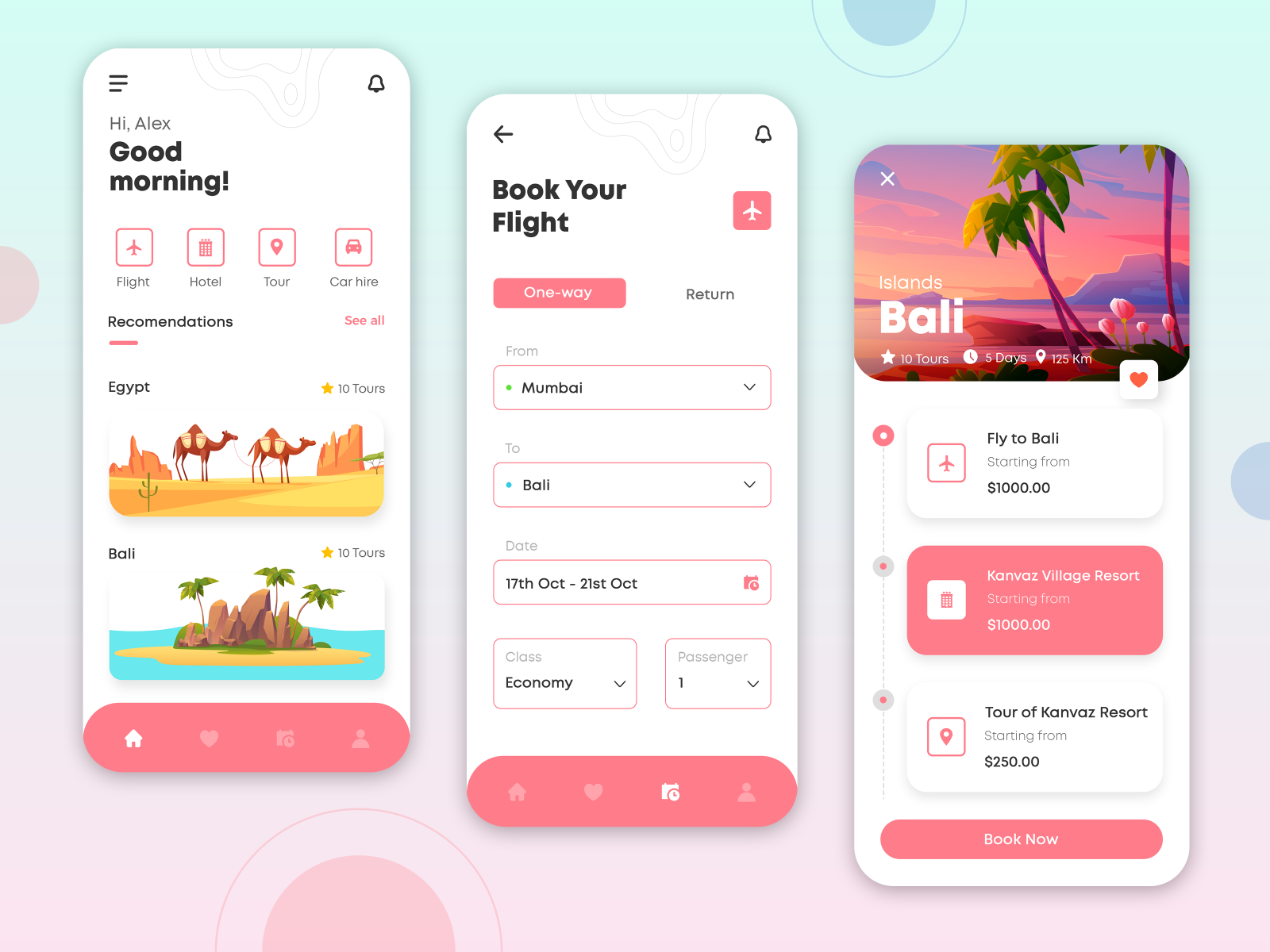 travel booking app design