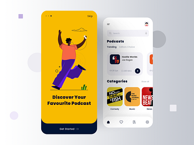 Podcast App Design app app concept app design app designer app designers app development design dribbble mobile ui podcasting podcasts ui designer ux