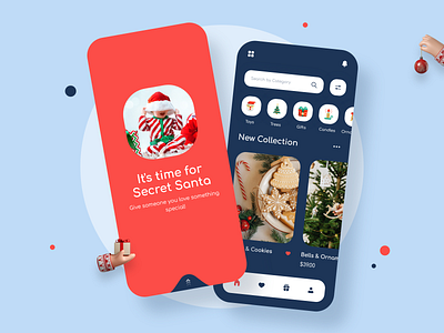 Christmas Themed Shopping App app app concept app design app development christmas christmas shopping design ecommerce app mobile app online shop shopping shopping app ux xmas