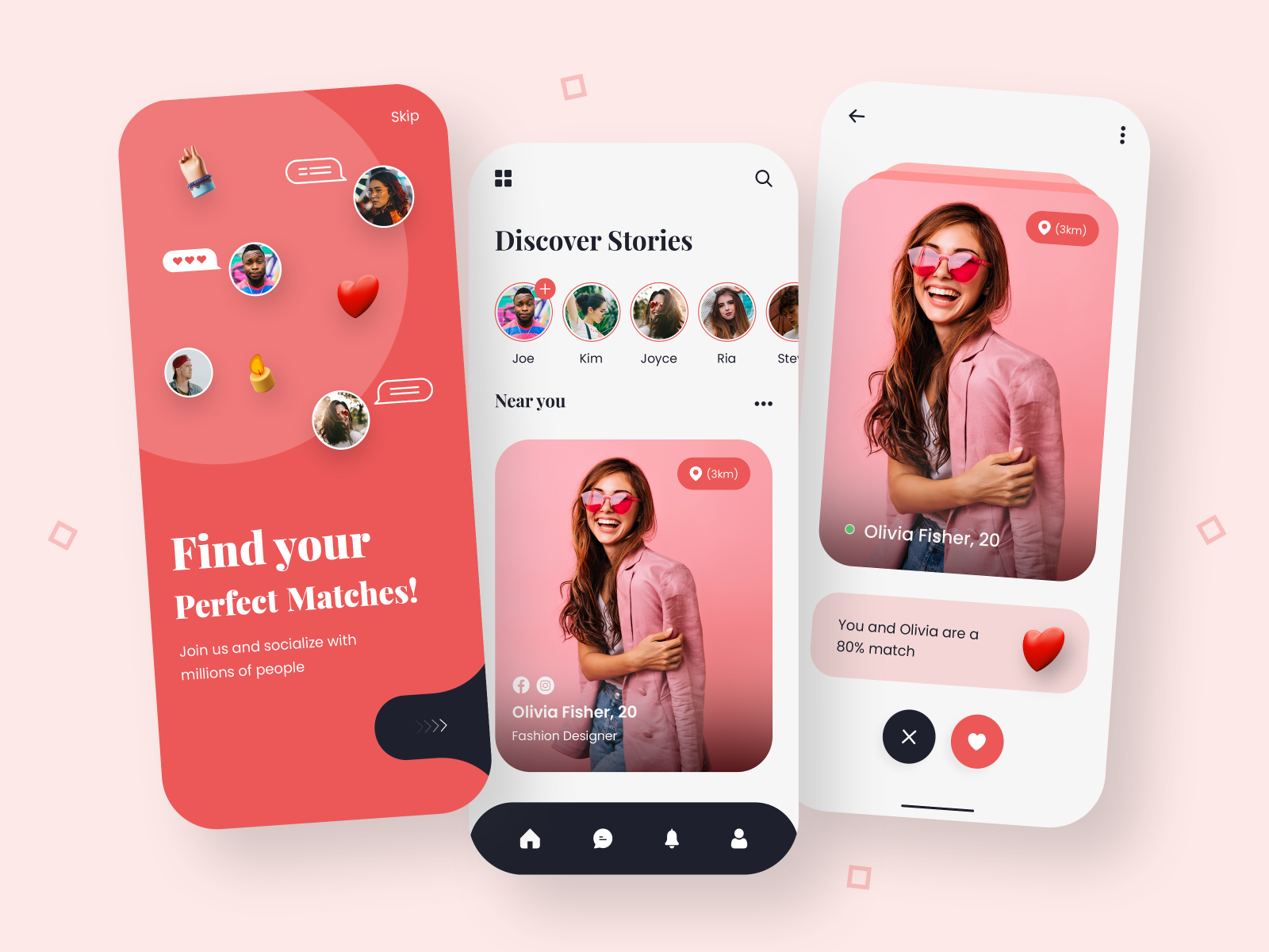 Dating App Design by CMARIX on Dribbble