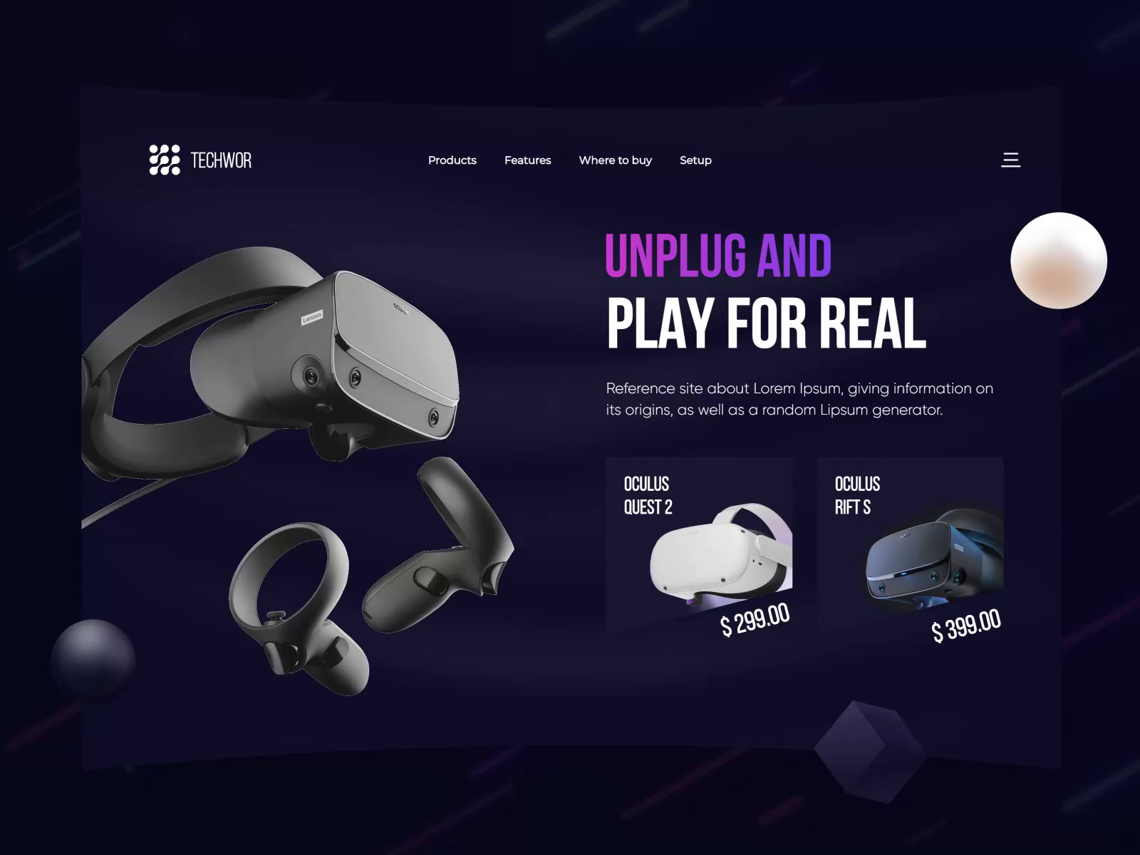 VR Headset eCommerce Store Landing Page Design by CMARIX on Dribbble