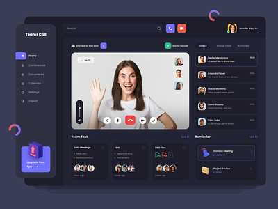 Video Conference Dashboard Design conference dahboard dashboard dashboard app dashboard design dashboard ui dribbble ui video conference video conferencing web app web concept web conference web design web ui web uiux webdesign website website design website designer