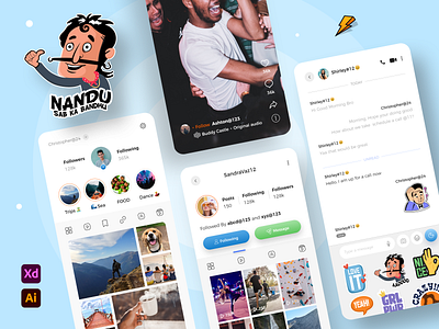 Social Media App Design Concept app app concept app design app designer app development appconcept appdesign appdevelopers appui chatui design illustration mobileappdesign social socialmedia socialnetworking ui uiuxdesign ux