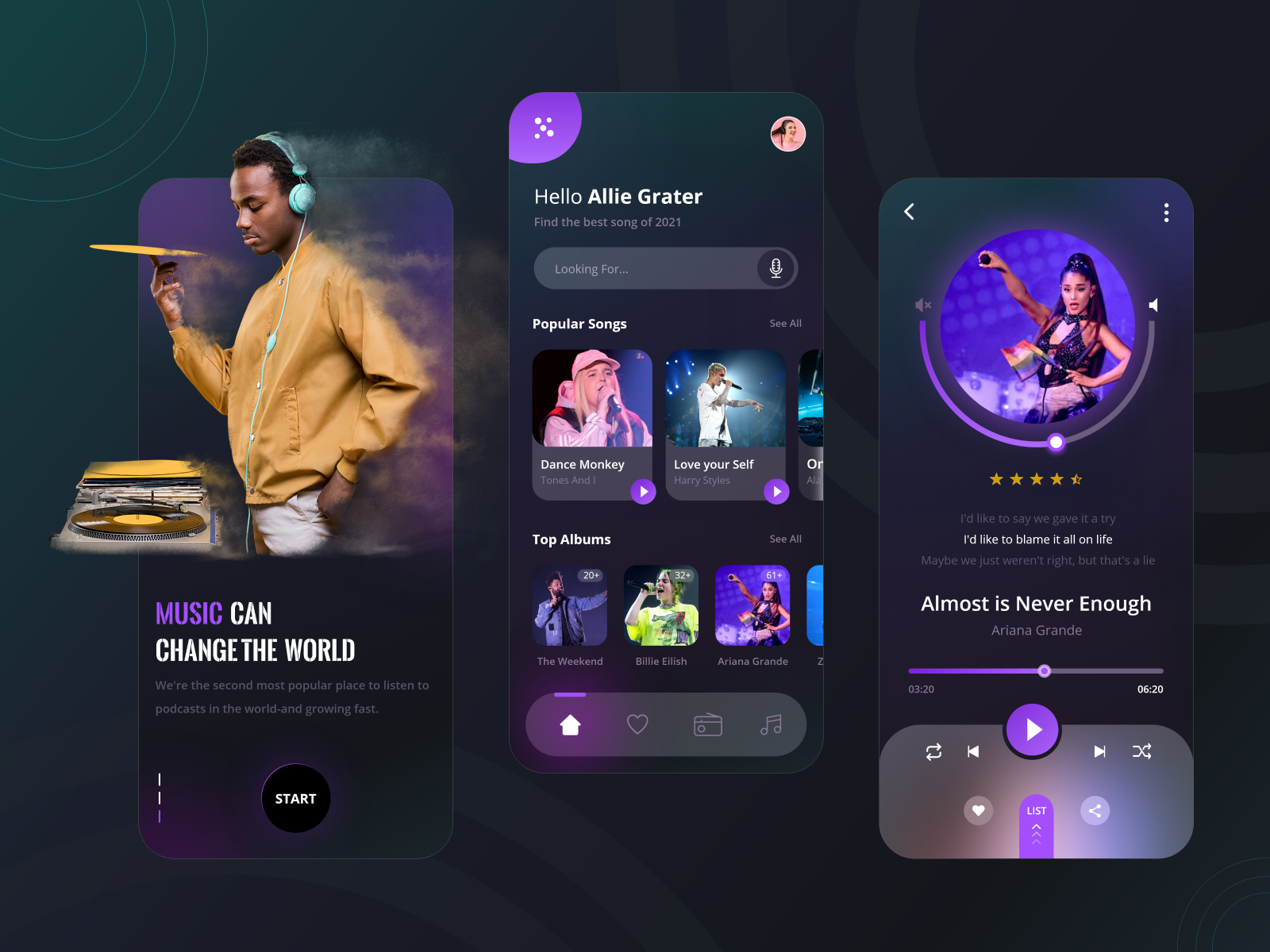 Music Player App Design by CMARIX on Dribbble