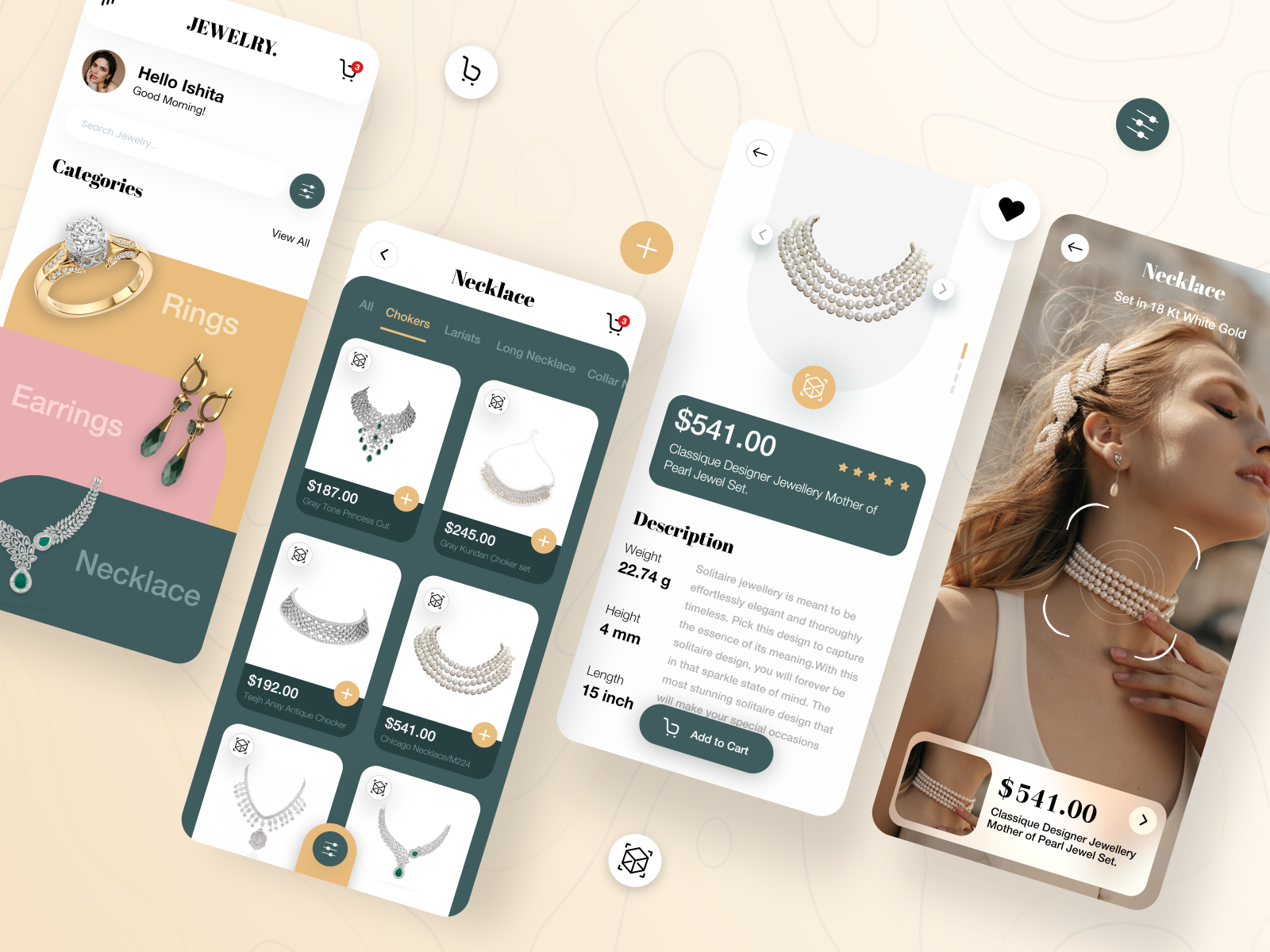 Jewelry Store App Design (AR Try On) by CMARIX on Dribbble