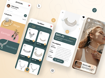 Jewelry Store App Design (AR Try On) accessories app concept app design app designer app developers app development app development company design ecommerce ecommerce app ecommerce design jewellery jewelry jewelry app jewelry shop mobile necklace shop necklaces ui ux
