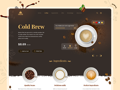 Coffee Shop Web page coffee shop design coffee shop ui coffee shop web page ui ux design web page design