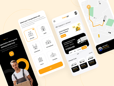 Transportation and Moving App Design graphic design illustration logistic app design logistic mobile app logistics app moving app transportation app design transportation mobile app design transportation ui transporting app ui ui ux ui ux app design ui ux design ux