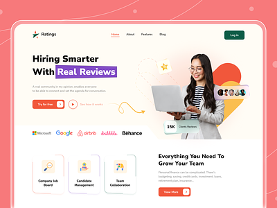 Review & Ratings Landing Page Design app designers clients company ratings graphic design illustation landing page landing page design rating landing page ratings review and rating review landing page reviews star rating design ui design ui ux ui ux design ux design web app web design webpage design