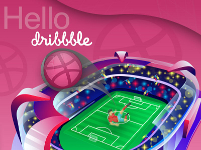 Hello Dribbble..! creation dribbble first post football hello dribbble illustrator player