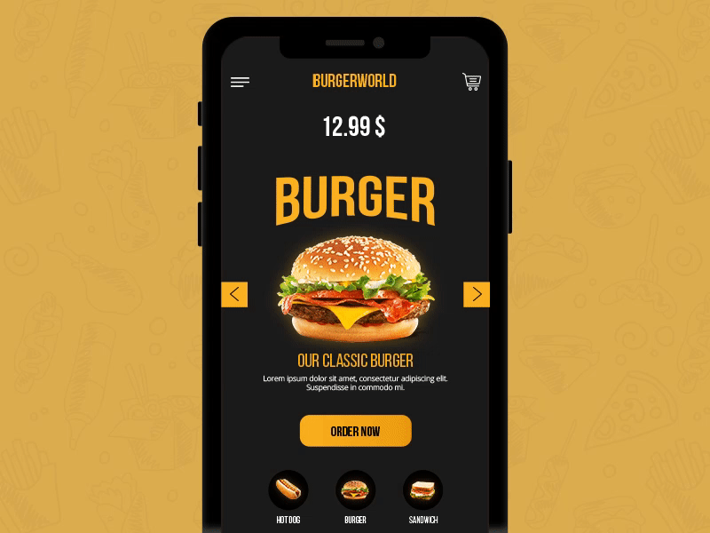 Food App UI Animation