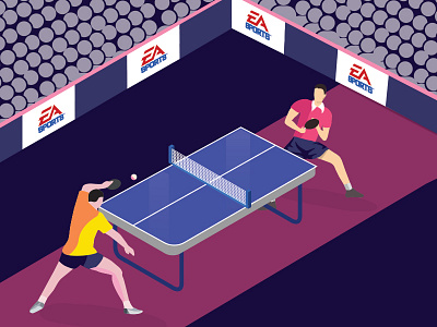 Illustration De Concept De Tennis De Table Avec Des Adversaires