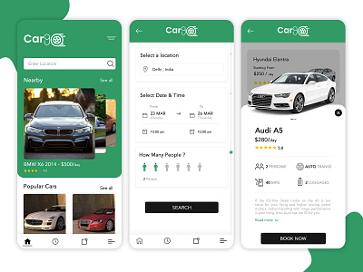 Car Rental App UI Concept