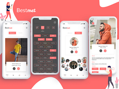 Dating App app concept app design app designer app development app idea biography daily ui dating dating app design design company friend hobbies love match partner photoshop ui ui design ux