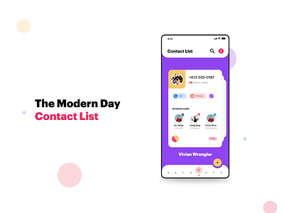 Modern Day Contact List View adobe xd android app animation design app app concept app design app designers app development contact list contact view contacts design material design material ui phone number social media stacks ui ui ux ux