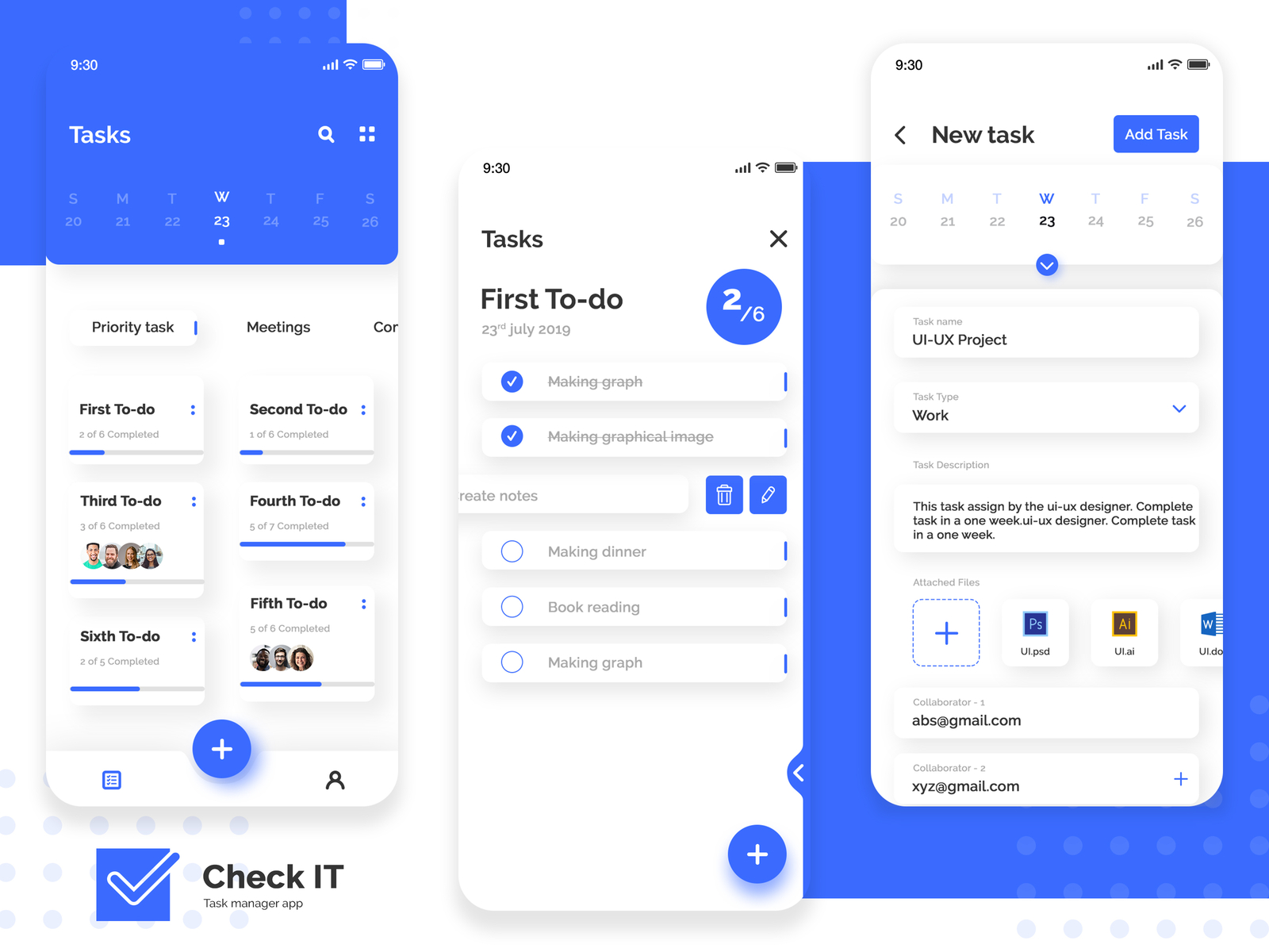 Task Manager App by CMARIX on Dribbble