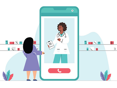 Doctors Day Illustration app concept app design app designer app development art design doctor doctor app feature hospital illustration illustration art illustrations illustrator medicine app photoshop sketches ui ux video call