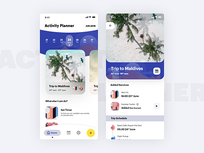 Travel Activity Planner App activity activity tracker app concept app design app designer app development design design company photoshop planner planning travel travel agency travel app traveling ui ux vacation