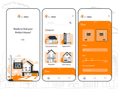 Home Search App app concept app design app designer india app development app development company buy online house icons design real estate real estate app rent home ui ux
