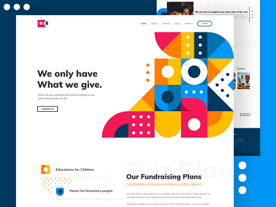 Fundraising Website Design design design patterns geometric design ui ux website design website designer