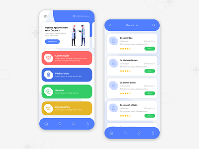 Medical App UI app app concept app design app designer app development blue and white design doctor appointment doctors illsutration medical app medical care medical design photoshop ui