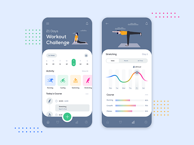 Workout Challenge App Design animation app concept app design app designer app development design dribbble fitness app illustration mobile app design photoshop ui ux workout app workout tracker