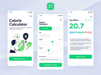 Daily UI #4 & 5 - Calculator + App icon bmi bmi calculator calculator ui daily ui daily ui 004 daily ui 005 figma health interaction design ui