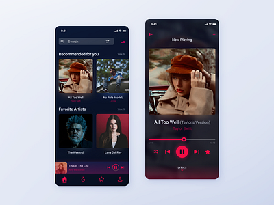 Daily UI #9 - Music Player daily ui figma interaction design mobile app music player ui