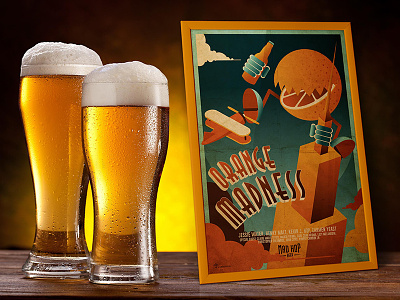 Orange Madness Beer Poster beer beers design graphic illustration illustrator king kong movie photoshop poster pub