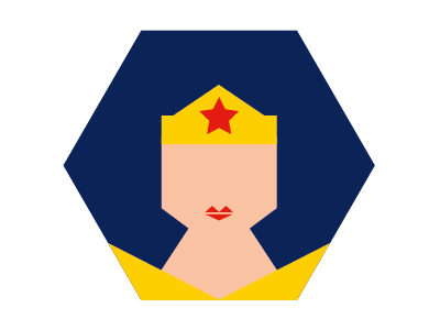 Guess Who? 03 comix film hexagon minimal mudule superhero vector wonder woman