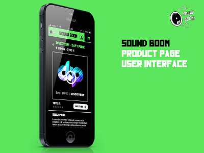 Sound Boom - Product Page UI