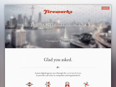 Fireworks Website blur clean creative flat fresh grey layout minimal modern red website white