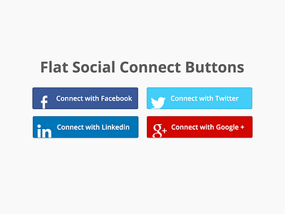 Flat Social Connect Buttons - Free Download buttons connect download flat free psd social user interface