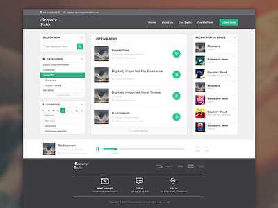 Online Radio Website - User Interface